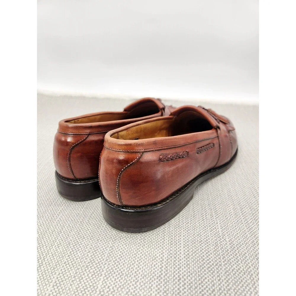 Allen Edmonds Cody 10 C Loafer Brown Leather Dress Shoes Tassel Kiltie  Woven